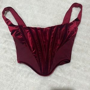 House of CB red velvet corset